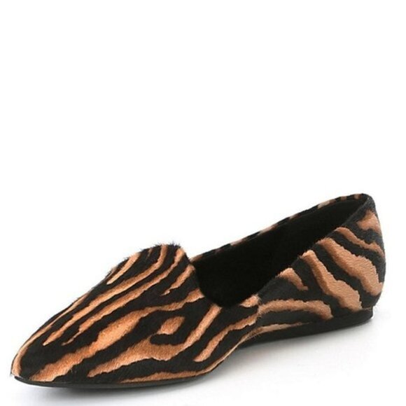 Gibson Latimer Tiger Striped Calf Hair Pointed Toe Flat Shoes Size 8 - Picture 1 of 5